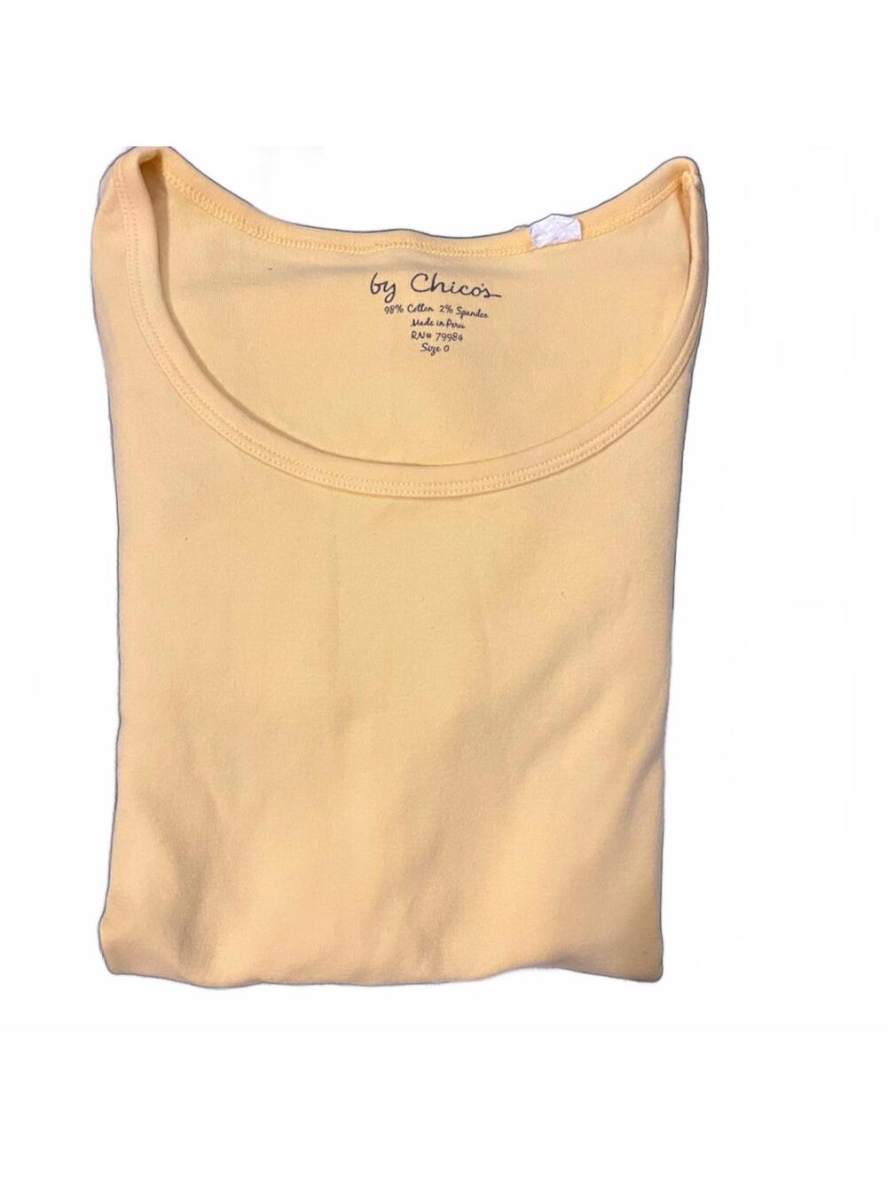 Chico's Soft Yellow Scoop Neck Top Casual Lightweight T-shirt